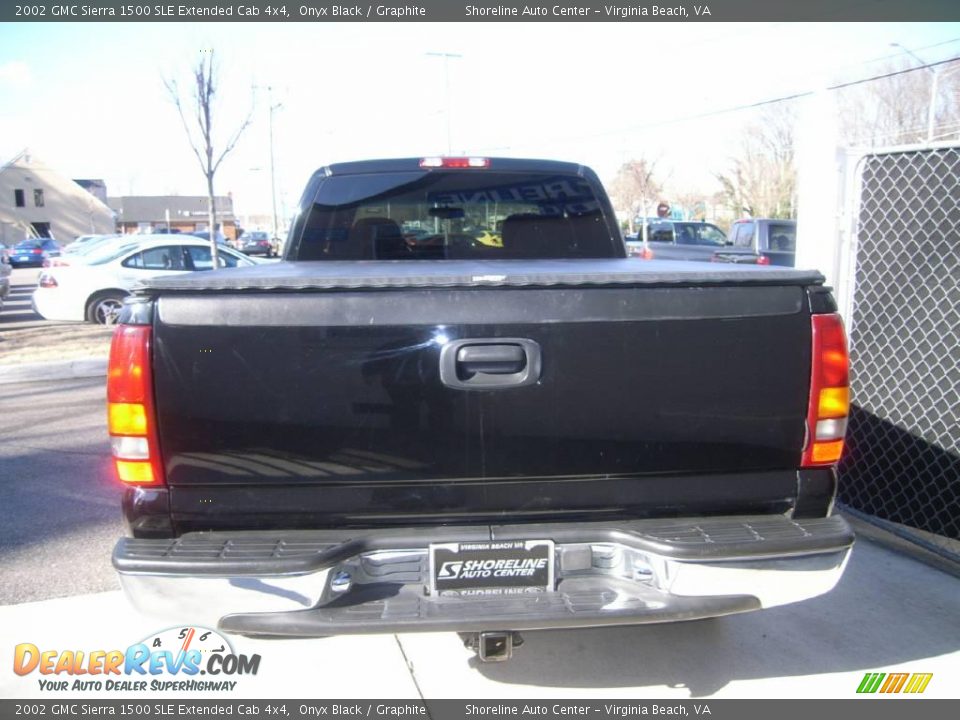 2002 GMC Sierra 1500 SLE Extended Cab 4x4 Onyx Black / Graphite Photo #5