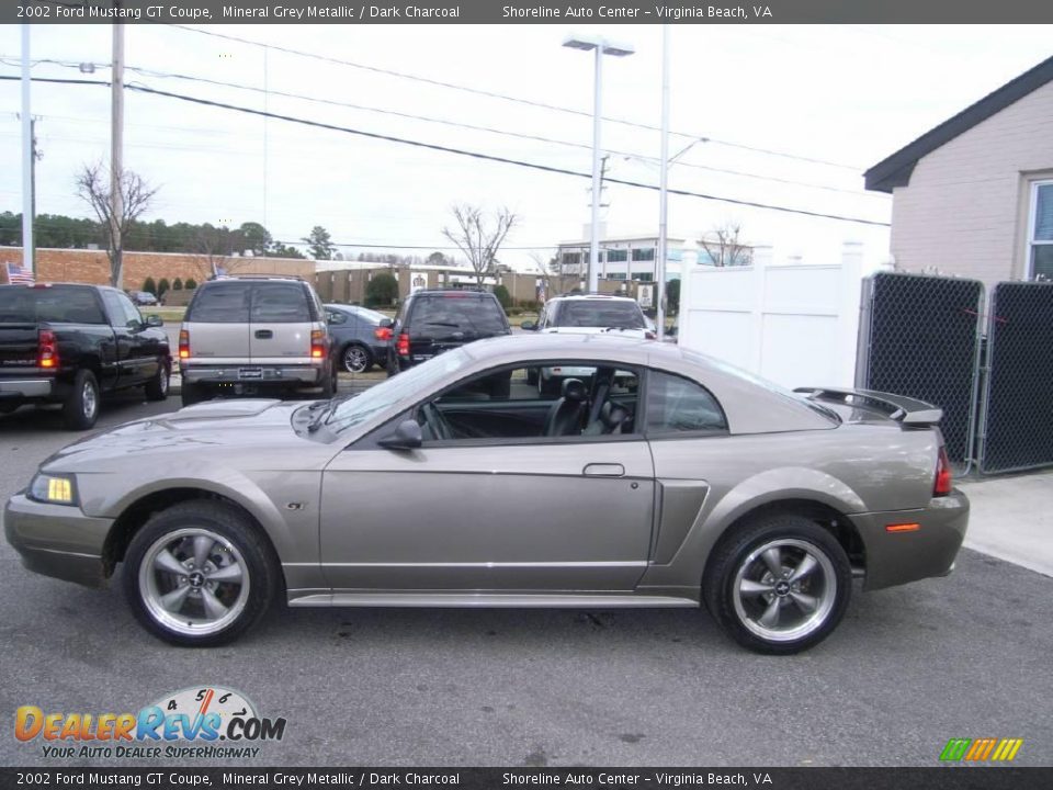2002 Ford Mustang GT Coupe Mineral Grey Metallic / Dark Charcoal Photo #3