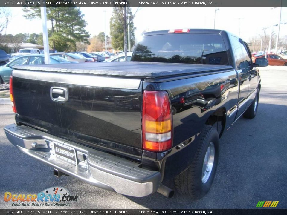 2002 GMC Sierra 1500 SLE Extended Cab 4x4 Onyx Black / Graphite Photo #7