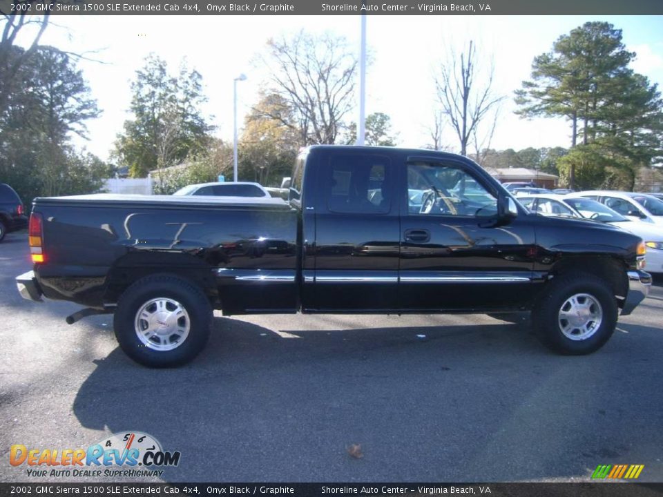 2002 GMC Sierra 1500 SLE Extended Cab 4x4 Onyx Black / Graphite Photo #8