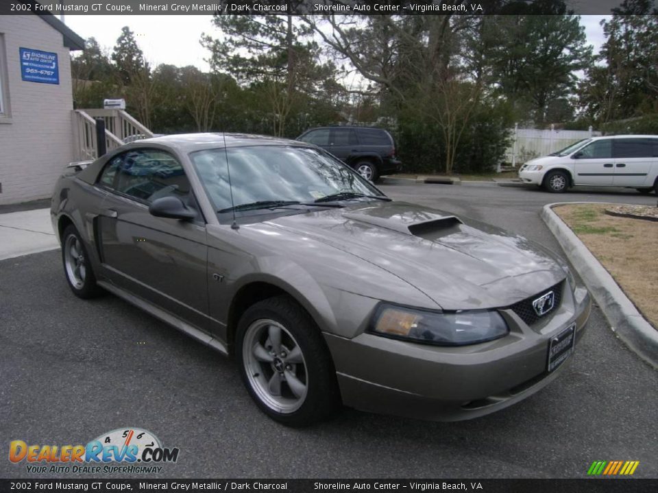 2002 Ford Mustang GT Coupe Mineral Grey Metallic / Dark Charcoal Photo #8