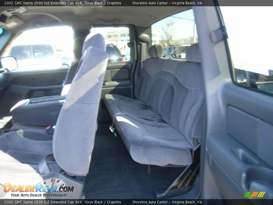 2002 GMC Sierra 1500 SLE Extended Cab 4x4 Onyx Black / Graphite Photo #11