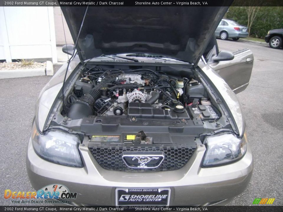 2002 Ford Mustang GT Coupe Mineral Grey Metallic / Dark Charcoal Photo #10