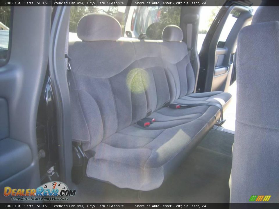2002 GMC Sierra 1500 SLE Extended Cab 4x4 Onyx Black / Graphite Photo #13