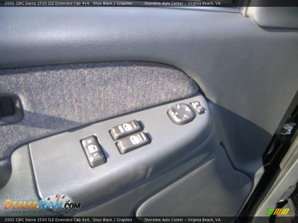 2002 GMC Sierra 1500 SLE Extended Cab 4x4 Onyx Black / Graphite Photo #15