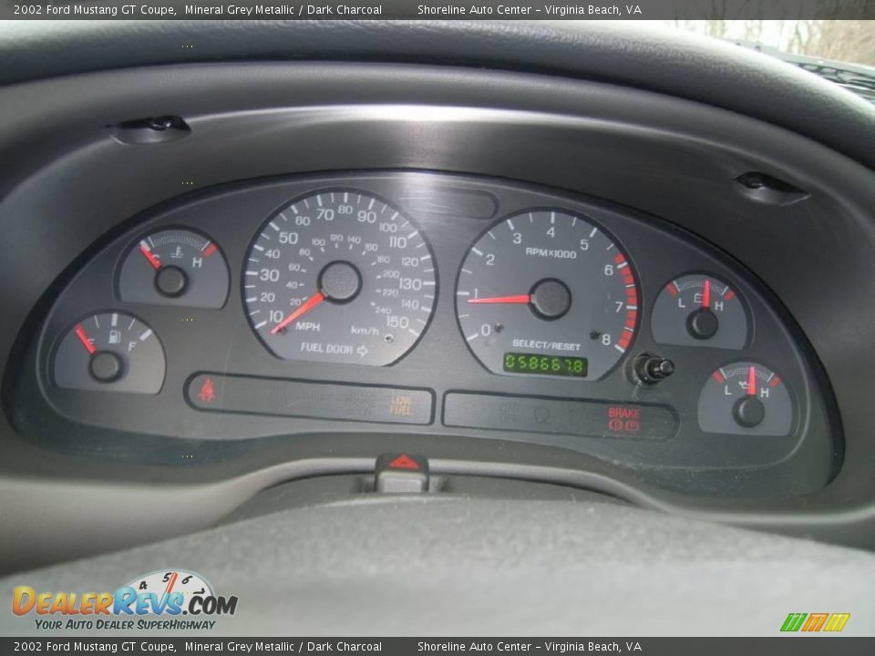 2002 Ford Mustang GT Coupe Mineral Grey Metallic / Dark Charcoal Photo #15