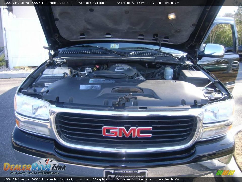 2002 GMC Sierra 1500 SLE Extended Cab 4x4 Onyx Black / Graphite Photo #21