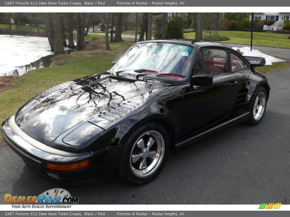 1987 Porsche 911 Slant Nose Turbo Coupe Black / Red Photo #10