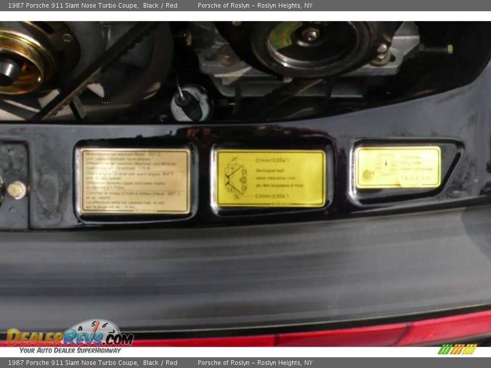 Info Tag of 1987 Porsche 911 Slant Nose Turbo Coupe Photo #17
