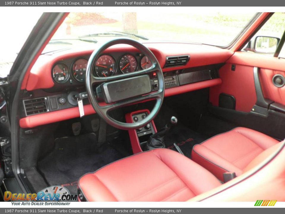 Red Interior - 1987 Porsche 911 Slant Nose Turbo Coupe Photo #18