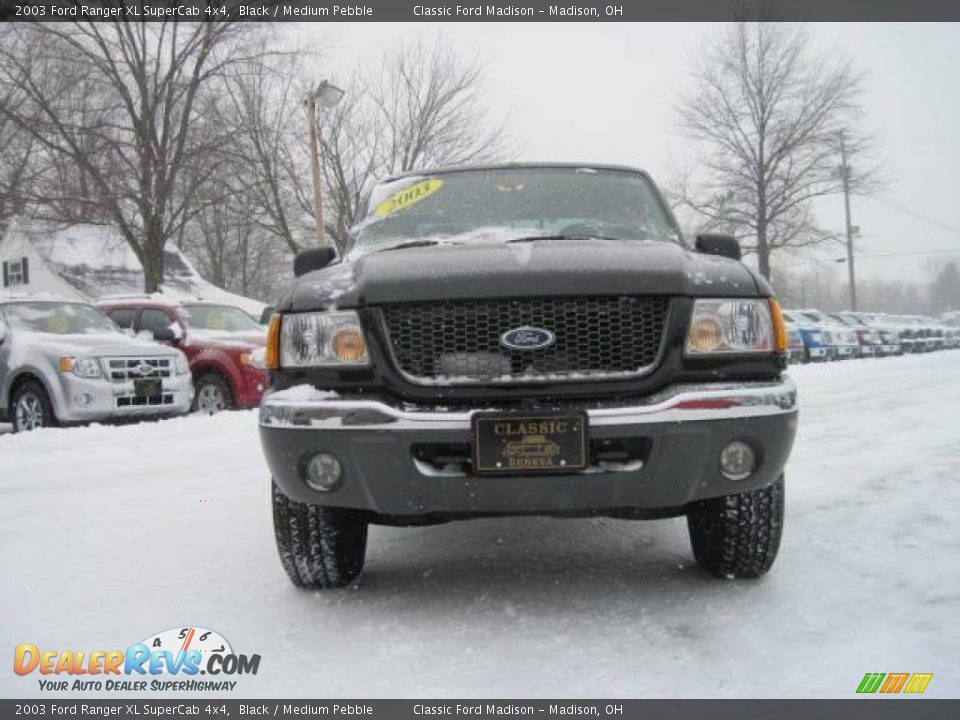 2003 Ford Ranger XL SuperCab 4x4 Black / Medium Pebble Photo #2