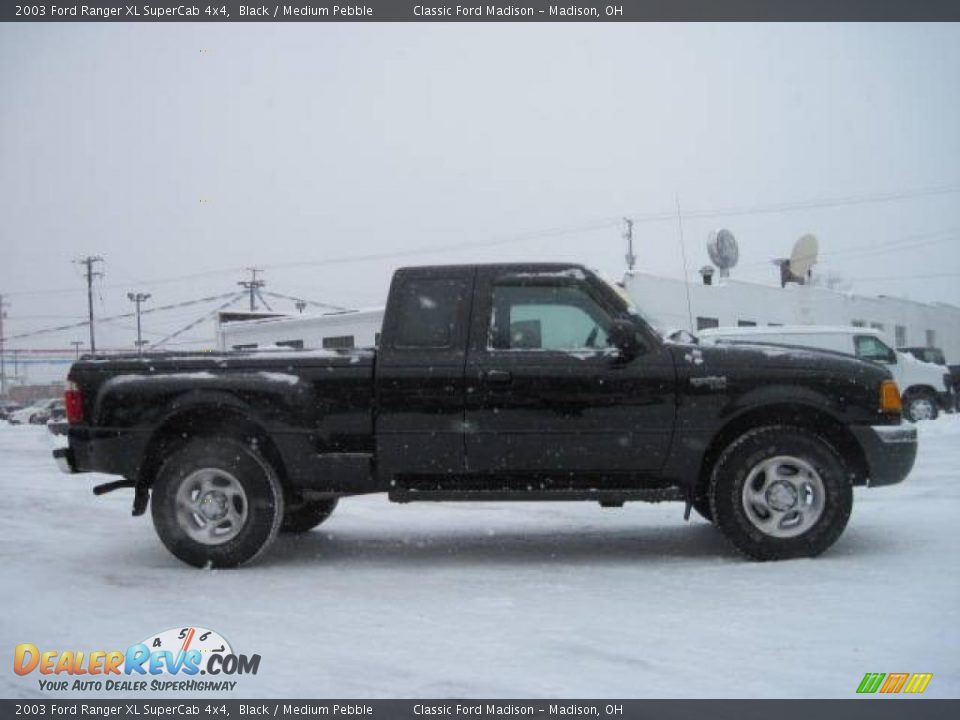 2003 Ford Ranger XL SuperCab 4x4 Black / Medium Pebble Photo #4