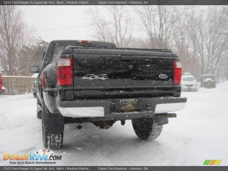 2003 Ford Ranger XL SuperCab 4x4 Black / Medium Pebble Photo #5