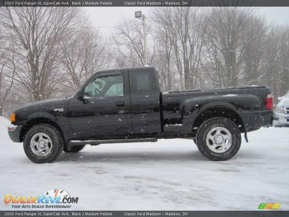 2003 Ford Ranger XL SuperCab 4x4 Black / Medium Pebble Photo #6