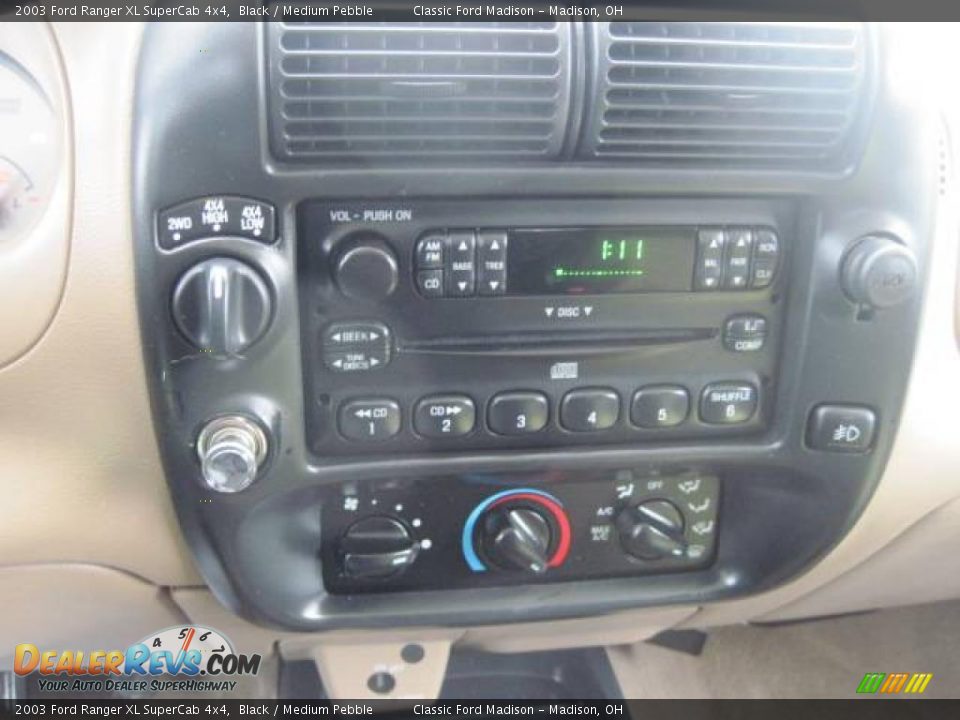 2003 Ford Ranger XL SuperCab 4x4 Black / Medium Pebble Photo #25