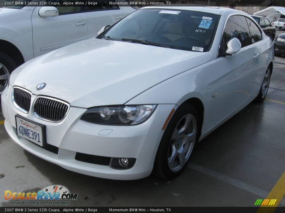 2007 BMW 3 Series 328i Coupe Alpine White / Beige Photo #1