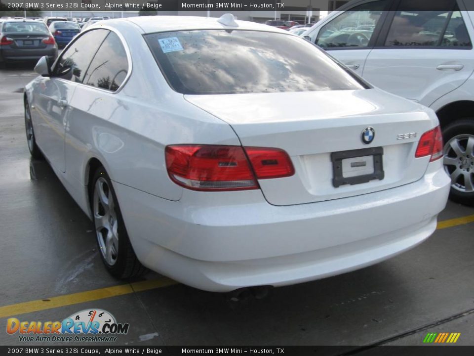 2007 BMW 3 Series 328i Coupe Alpine White / Beige Photo #2