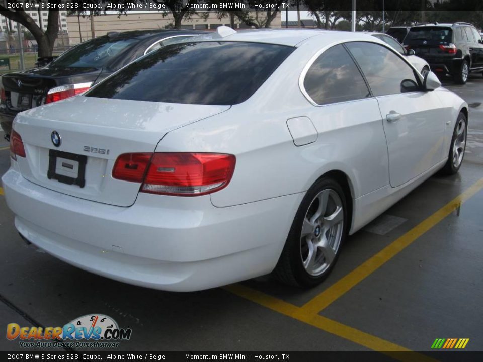 2007 BMW 3 Series 328i Coupe Alpine White / Beige Photo #3