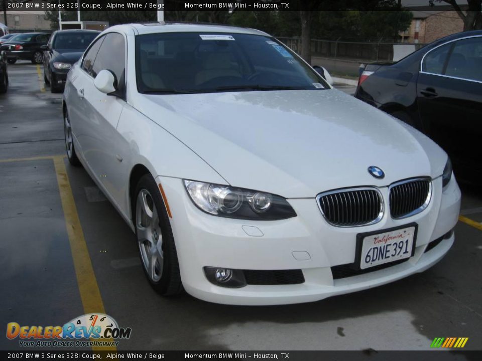 2007 BMW 3 Series 328i Coupe Alpine White / Beige Photo #4
