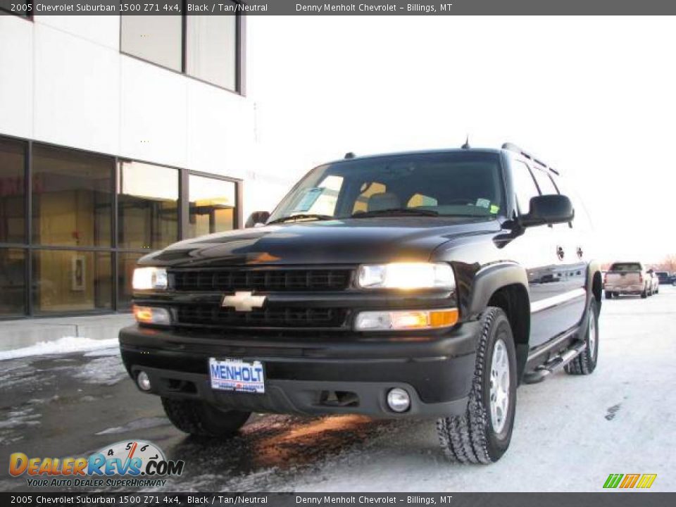 2005 Chevrolet Suburban 1500 Z71 4x4 Black / Tan/Neutral Photo #2