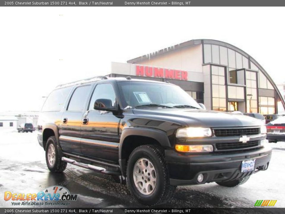 2005 Chevrolet Suburban 1500 Z71 4x4 Black / Tan/Neutral Photo #3