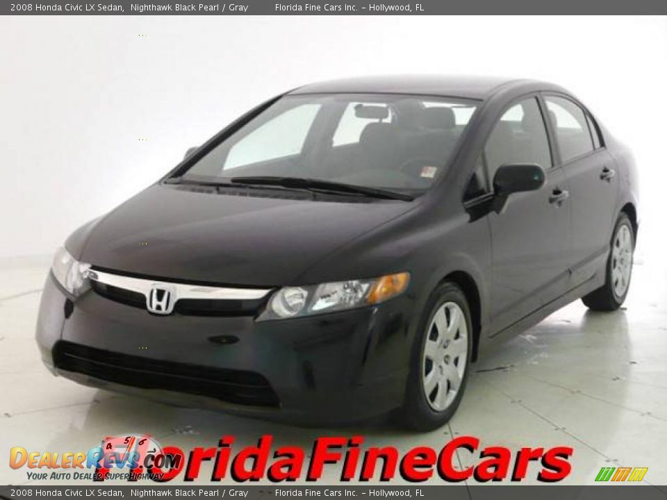2008 Honda Civic LX Sedan Nighthawk Black Pearl / Gray Photo #1