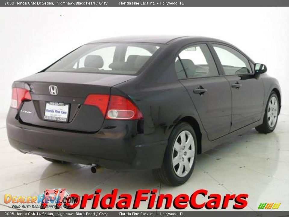 2008 Honda Civic LX Sedan Nighthawk Black Pearl / Gray Photo #2