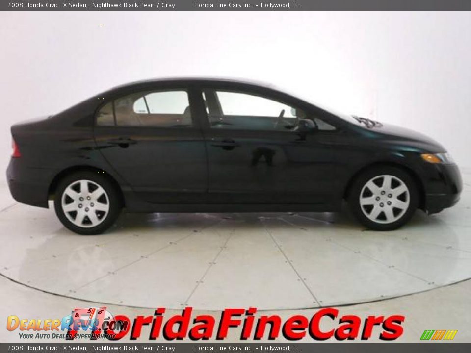 2008 Honda Civic LX Sedan Nighthawk Black Pearl / Gray Photo #4