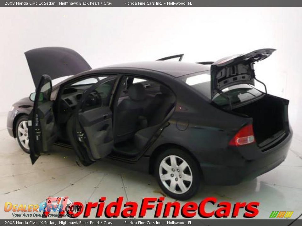 2008 Honda Civic LX Sedan Nighthawk Black Pearl / Gray Photo #8
