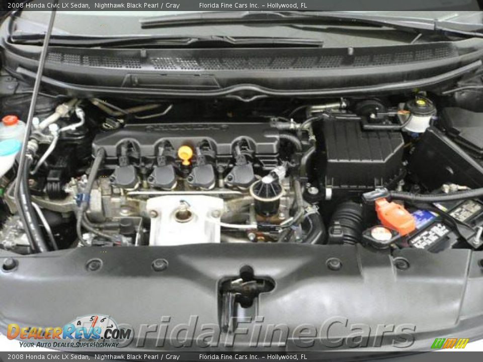 2008 Honda Civic LX Sedan Nighthawk Black Pearl / Gray Photo #9