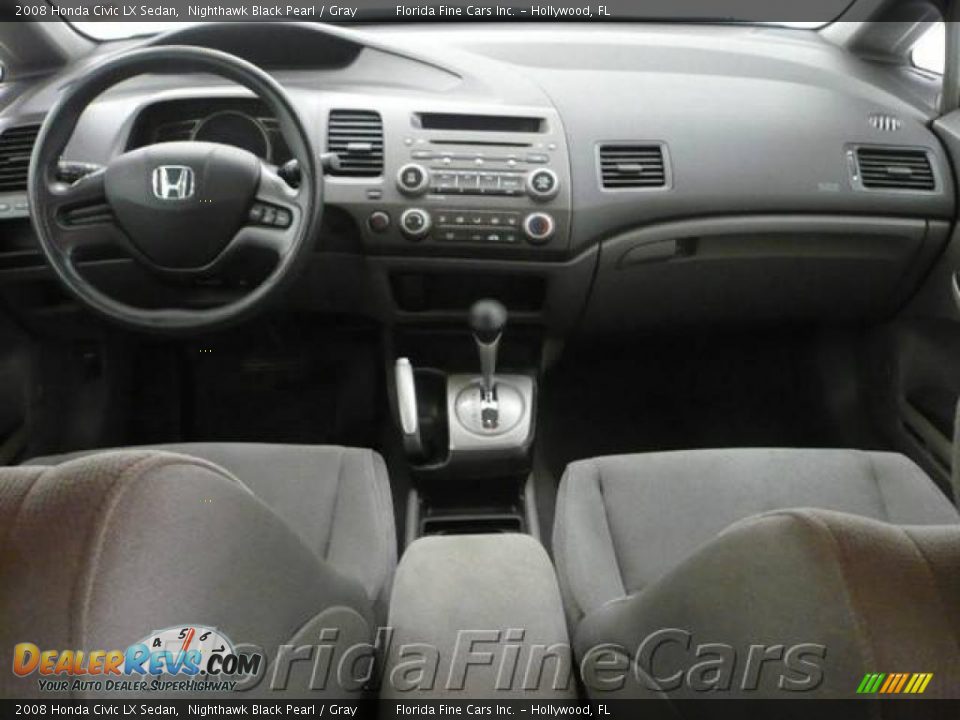 2008 Honda Civic LX Sedan Nighthawk Black Pearl / Gray Photo #14