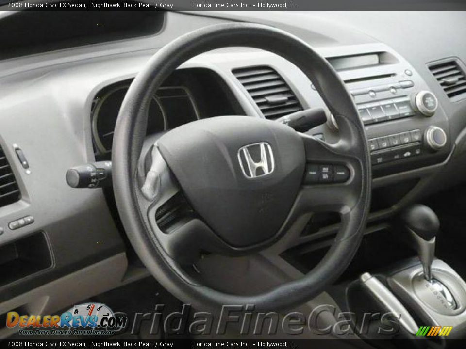 2008 Honda Civic LX Sedan Nighthawk Black Pearl / Gray Photo #16