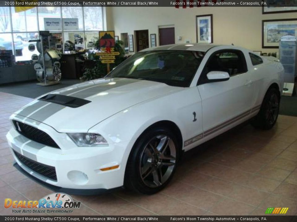 2010 Ford Mustang Shelby GT500 Coupe Performance White / Charcoal Black/White Photo #1