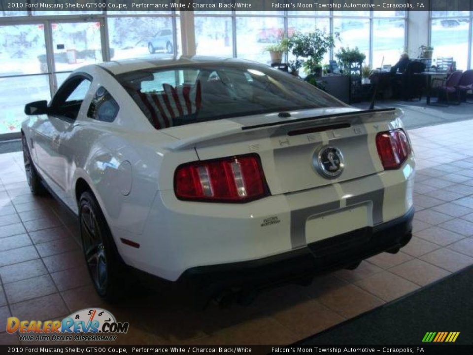 2010 Ford Mustang Shelby GT500 Coupe Performance White / Charcoal Black/White Photo #3