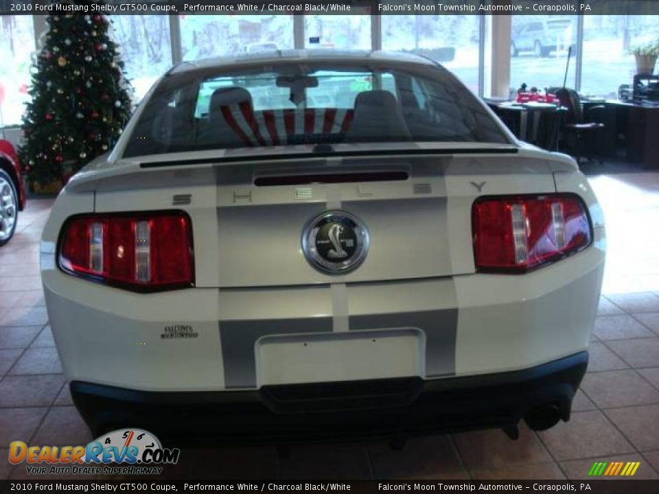 2010 Ford Mustang Shelby GT500 Coupe Performance White / Charcoal Black/White Photo #4