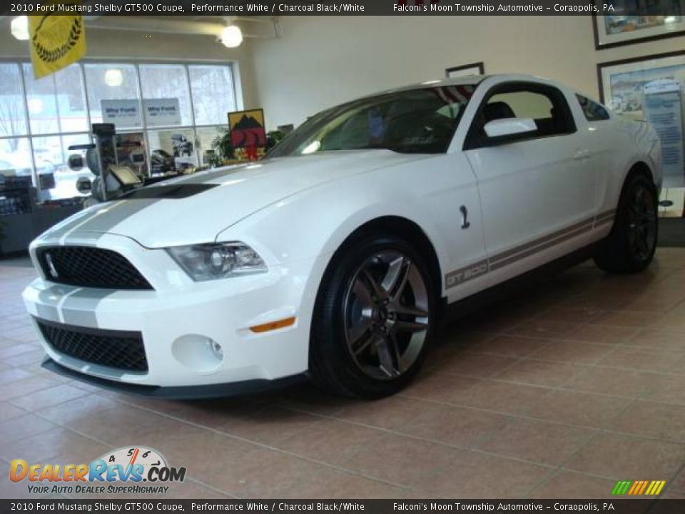2010 Ford Mustang Shelby GT500 Coupe Performance White / Charcoal Black/White Photo #9
