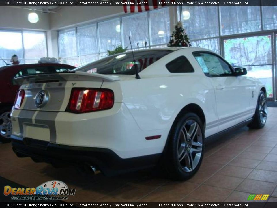 2010 Ford Mustang Shelby GT500 Coupe Performance White / Charcoal Black/White Photo #11