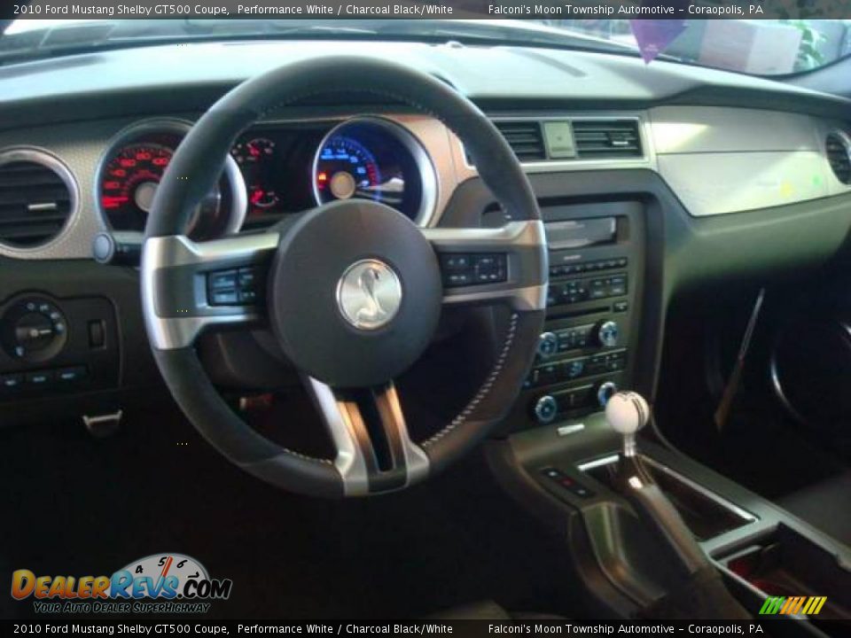 2010 Ford Mustang Shelby GT500 Coupe Performance White / Charcoal Black/White Photo #16