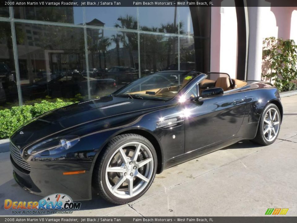 2008 Aston Martin V8 Vantage Roadster Jet Black / Sahara Tan Photo #1