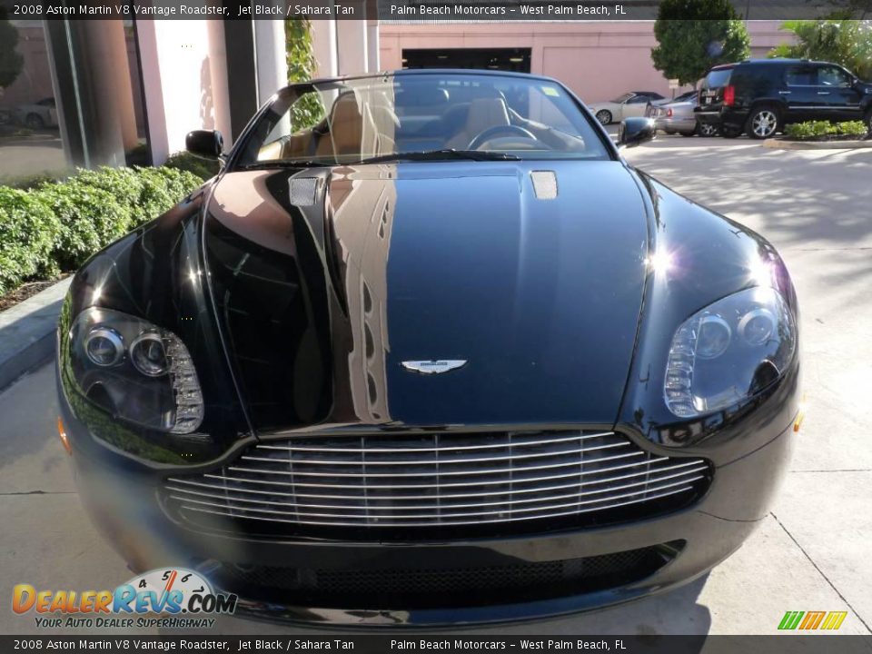 2008 Aston Martin V8 Vantage Roadster Jet Black / Sahara Tan Photo #2
