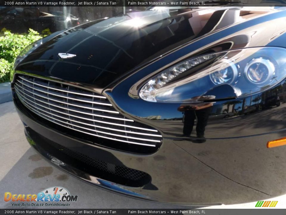 2008 Aston Martin V8 Vantage Roadster Jet Black / Sahara Tan Photo #9