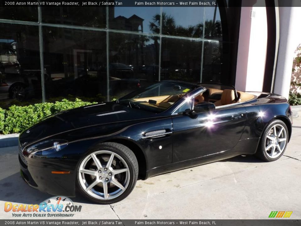 2008 Aston Martin V8 Vantage Roadster Jet Black / Sahara Tan Photo #11