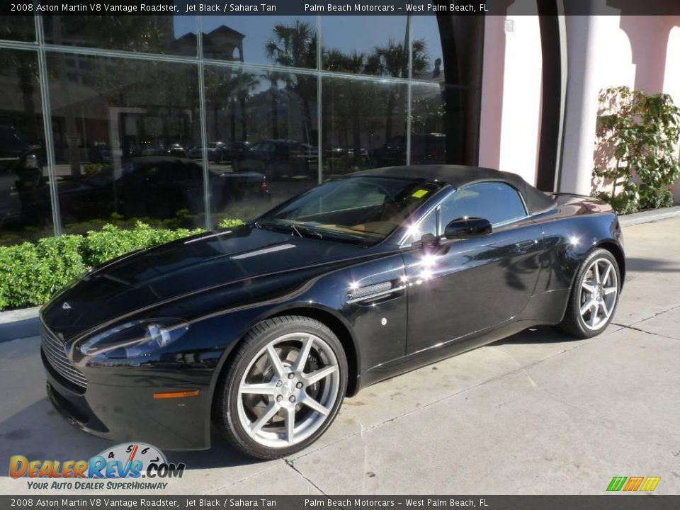 2008 Aston Martin V8 Vantage Roadster Jet Black / Sahara Tan Photo #12