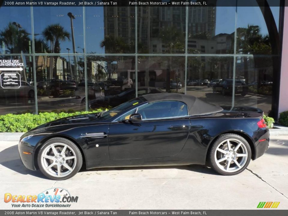 2008 Aston Martin V8 Vantage Roadster Jet Black / Sahara Tan Photo #13
