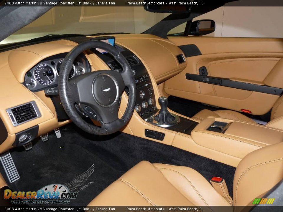 2008 Aston Martin V8 Vantage Roadster Jet Black / Sahara Tan Photo #15