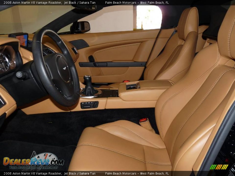 2008 Aston Martin V8 Vantage Roadster Jet Black / Sahara Tan Photo #17