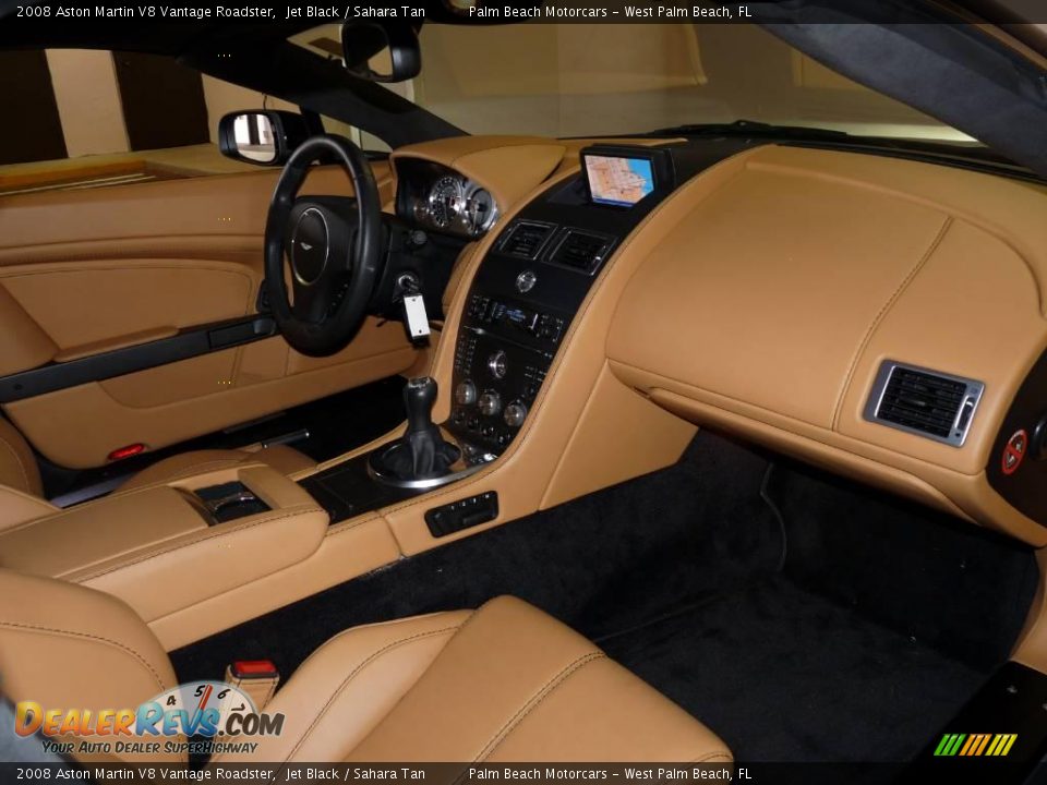 2008 Aston Martin V8 Vantage Roadster Jet Black / Sahara Tan Photo #20