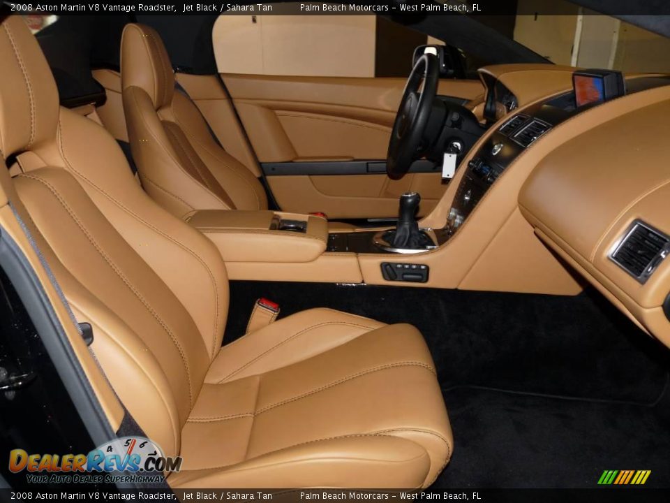 2008 Aston Martin V8 Vantage Roadster Jet Black / Sahara Tan Photo #21