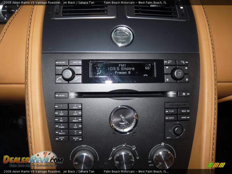 2008 Aston Martin V8 Vantage Roadster Jet Black / Sahara Tan Photo #28