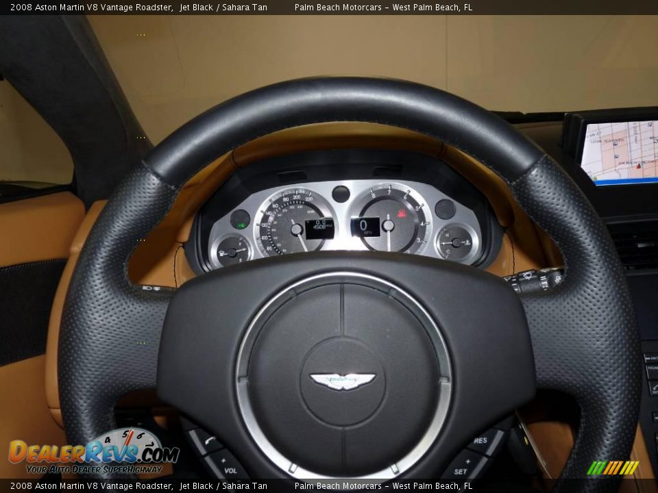 2008 Aston Martin V8 Vantage Roadster Jet Black / Sahara Tan Photo #33